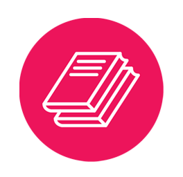 Icon representing teen book club. Stack of documents