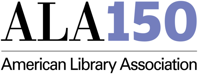 ALA is black letters, 150 in numeral form in purple