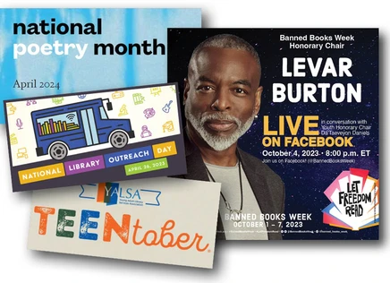 collage of event promotional items