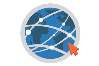 Drawing of a globe as internet symbol