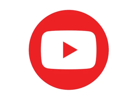youtube logo: red circle with video play button