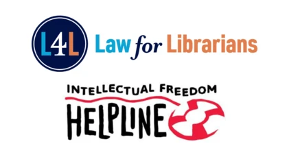 Law for Librarians L4L and Intellectual Freedom Helpline IF logos