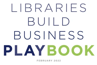 Purple and green text: LIBRARIES BUILD BUSINESS PLAYBOOK