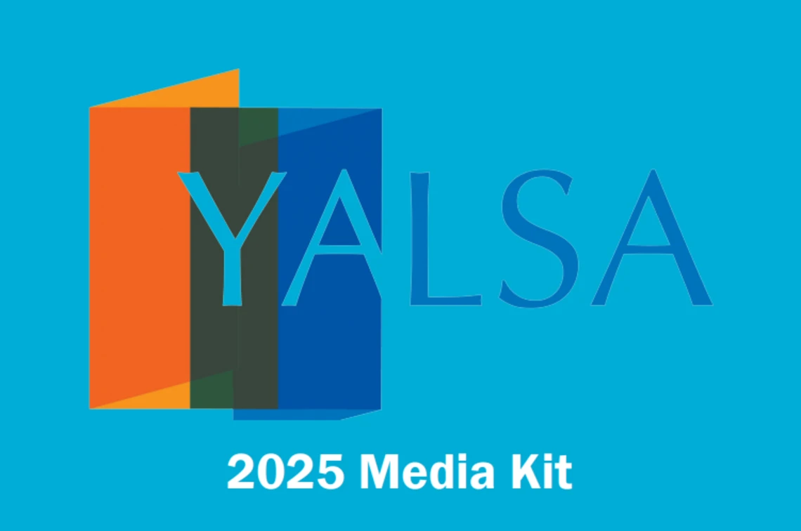 The YALSA logo against a blue background. White text reading "2025 Media Kit" is underneath.